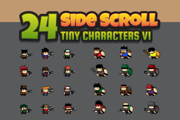 24 Tiny Character Game Sprites