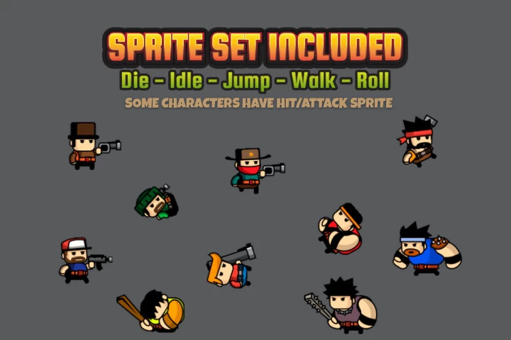 24 Tiny Character Game Sprites