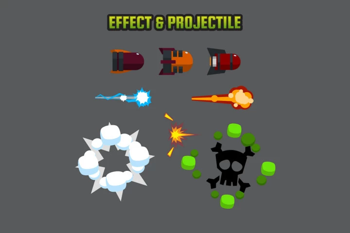 Flat Enemy Airship Sprites