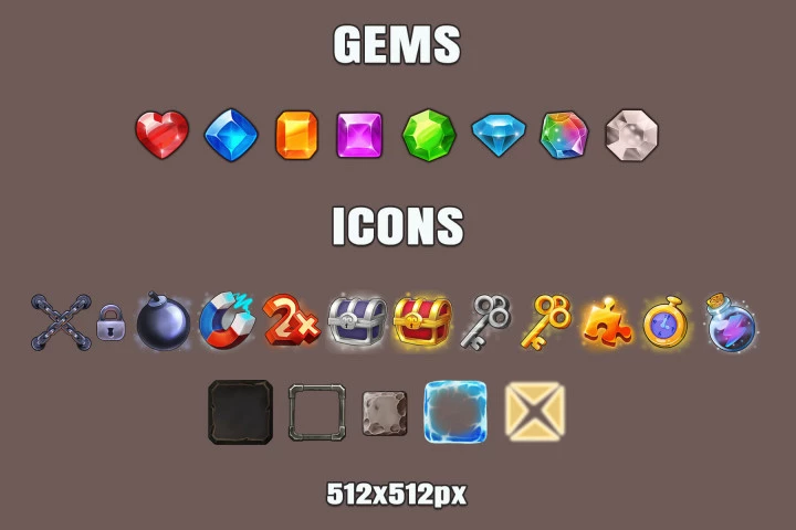 Match 3 Game Asset Set