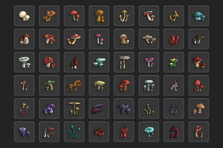 Mushroom RPG Icon Collection