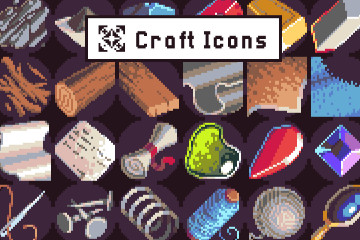 40 Icons for Crafting Pixel Art Pack