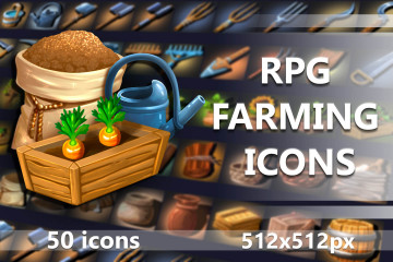 50 RPG Farming Icons