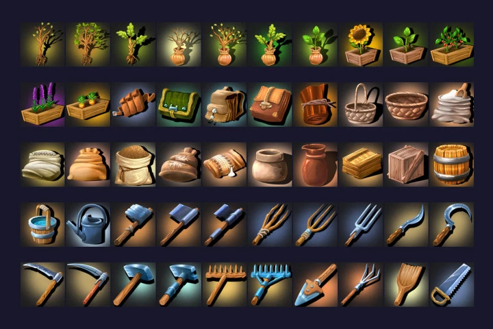 50 RPG Farming Icons