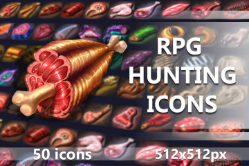 50 RPG Hunting Icons
