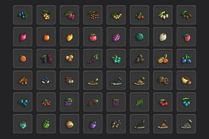 Berries And Nuts Game Icon Pack