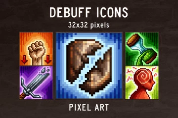 Debuff Skill Pixel Art Icons