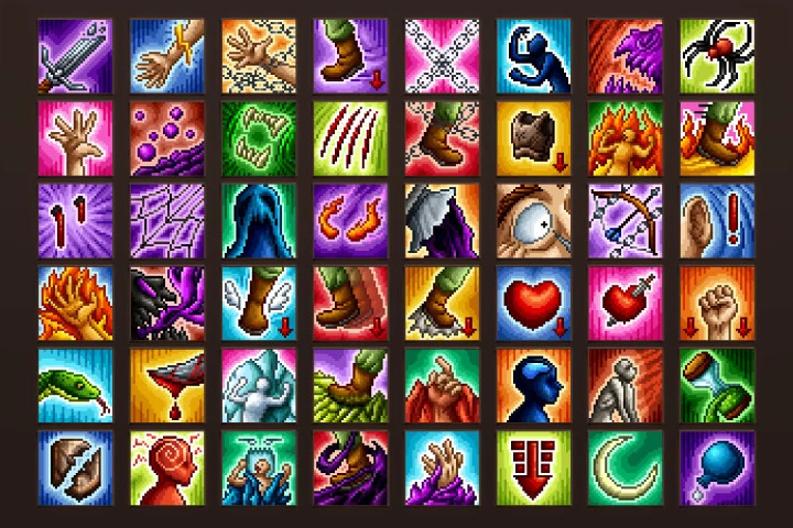 Debuff Skill Pixel Art Icons