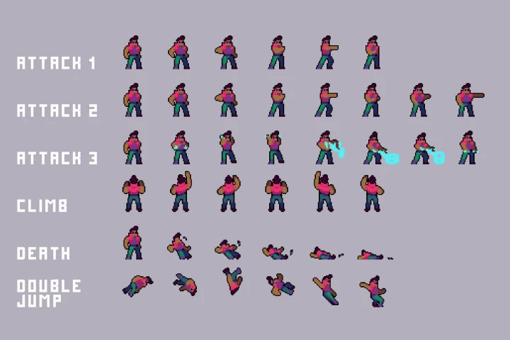 Free 3 Cyberpunk Characters Pixel Art 