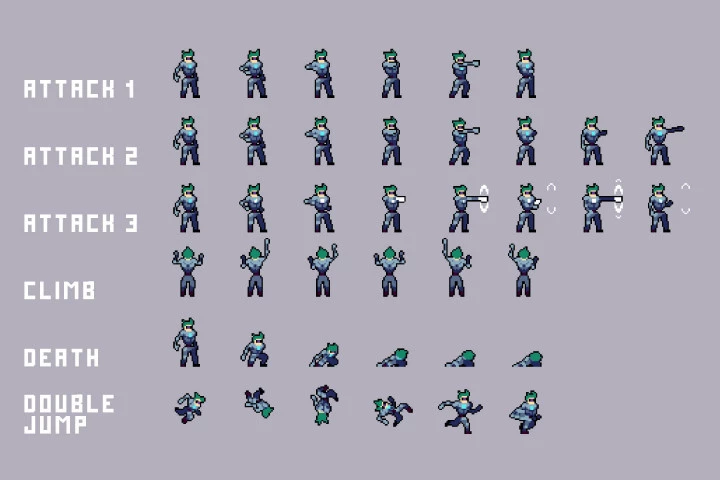 Free 3 Cyberpunk Characters Pixel Art 