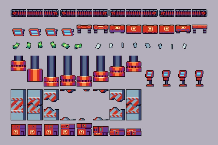 Free Industrial Zone Tileset Pixel Art