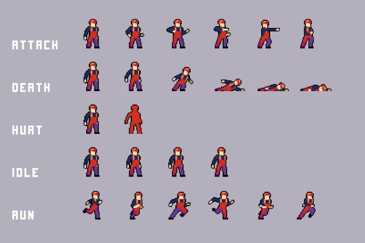Industrial Zone Enemies Pixel Art