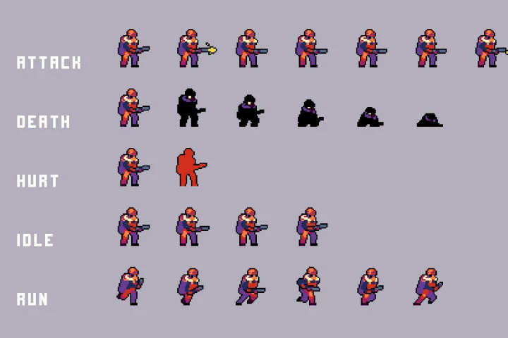 Industrial Zone Enemies Pixel Art