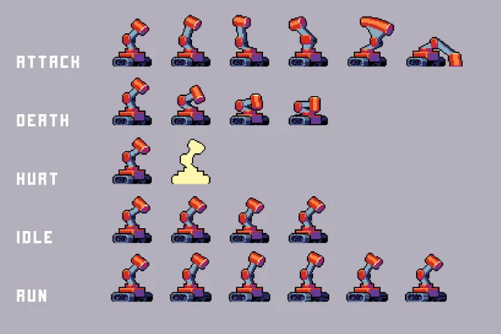 Industrial Zone Enemies Pixel Art