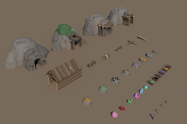 Mine 3D Low Poly Models