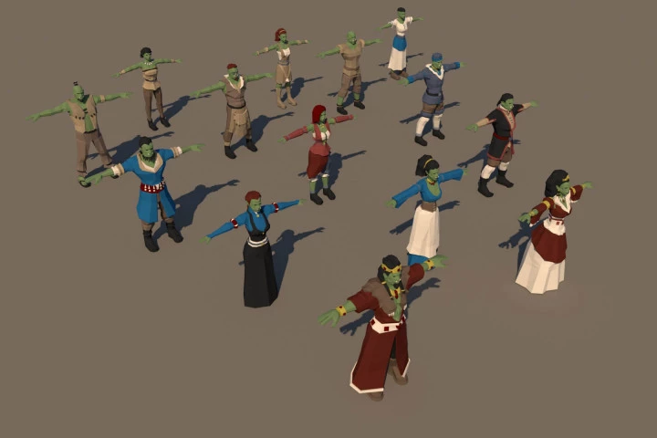 Orc 3D Low Poly Models Pack
