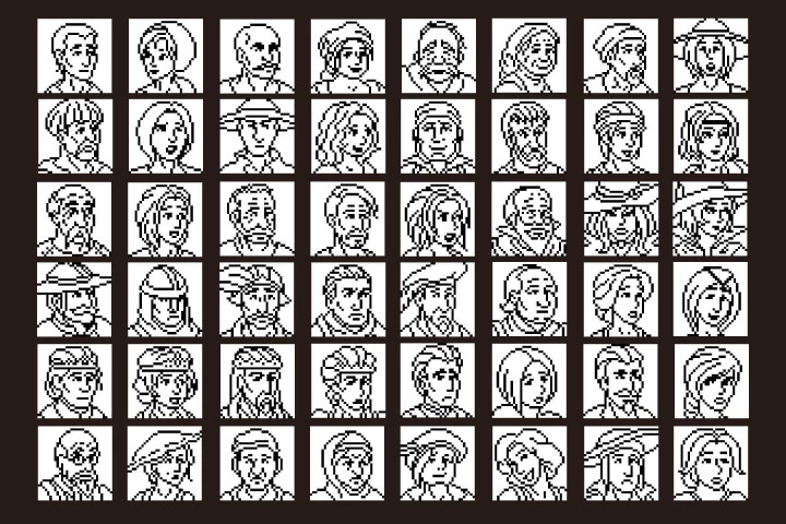 People in Medieval Avatar Icons Pixel Art