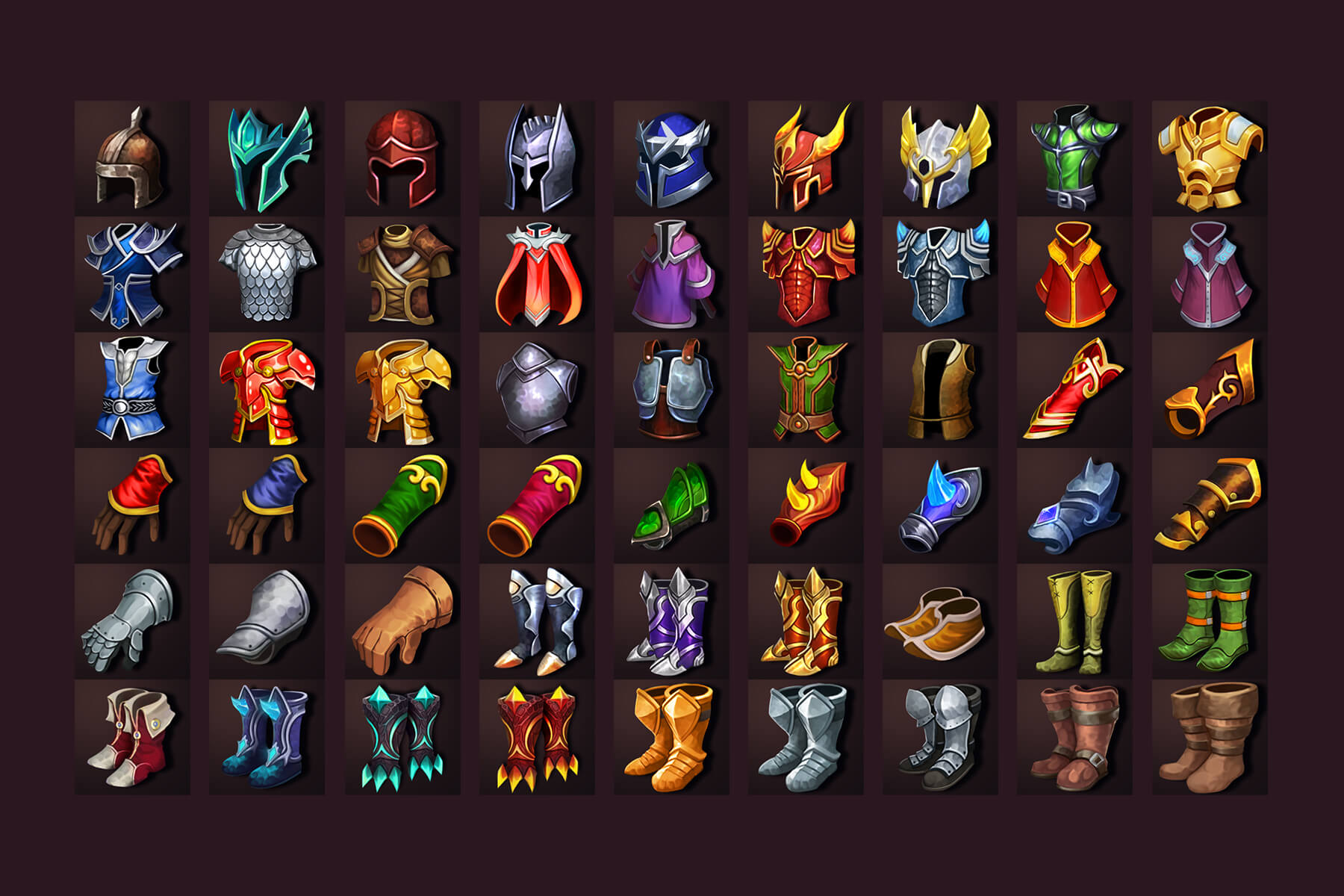 rpg flat character icons