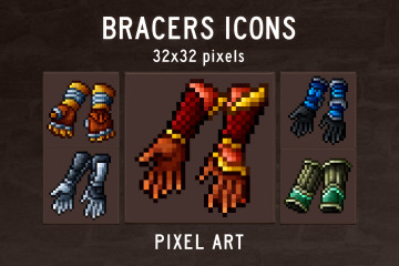 Bracers Pixel Art Icons