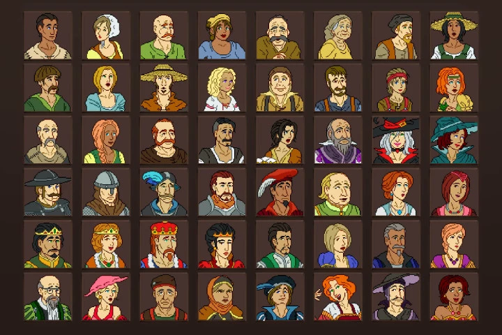 Medieval Game Avatar Pixel Art Icons