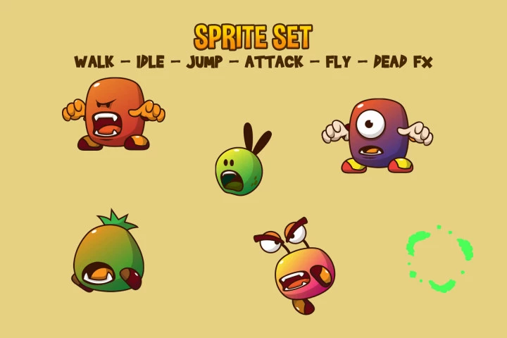 Monster V2 Character Sprites