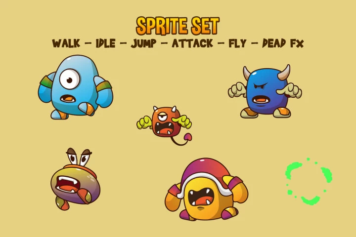 Monster V4 Character Sprites