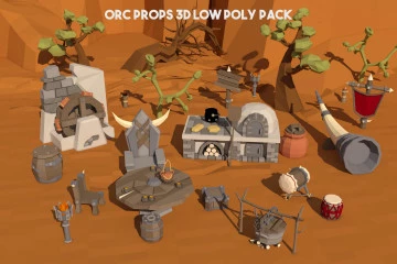 Orc Props 3D Low Poly Pack