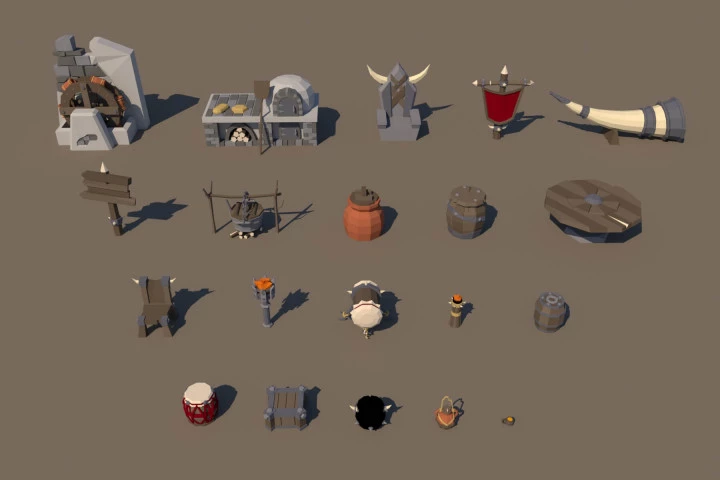 Orc Props 3D Low Poly Pack