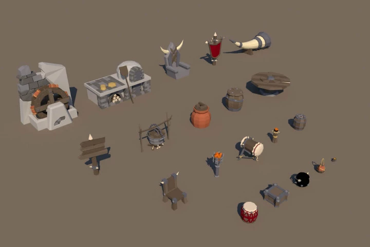 Orc Props 3D Low Poly Pack