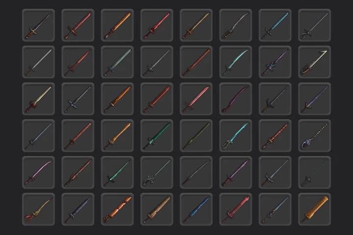 48 Sword RPG Icons