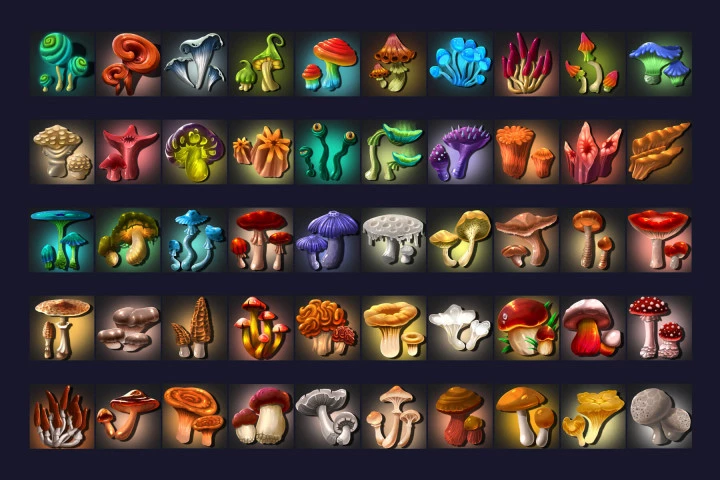 50 Free RPG Mushroom Icons