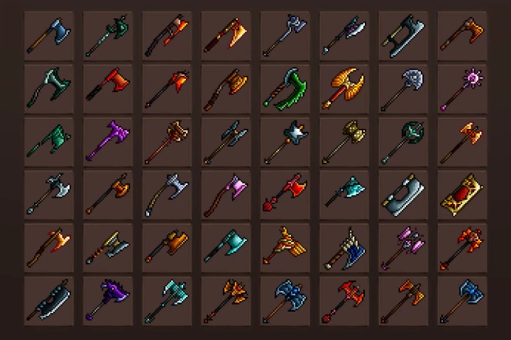 Axe RPG Icons Pixel Art