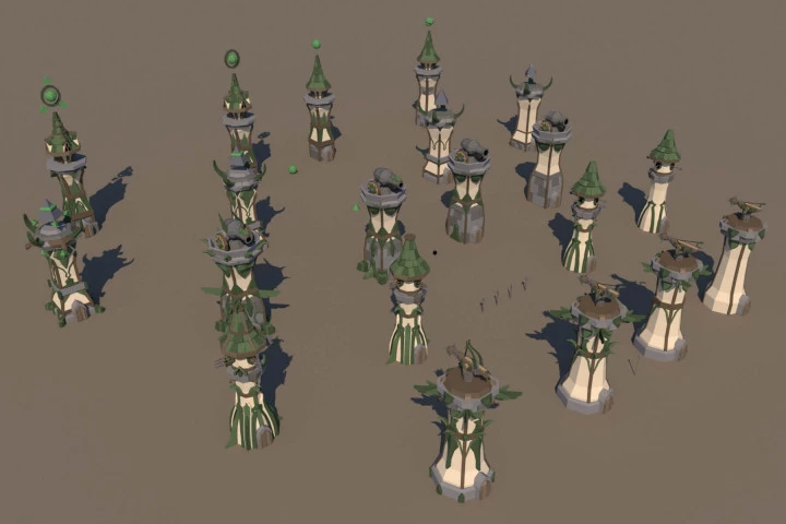 Free Defence Tower 3D Low Poly Models