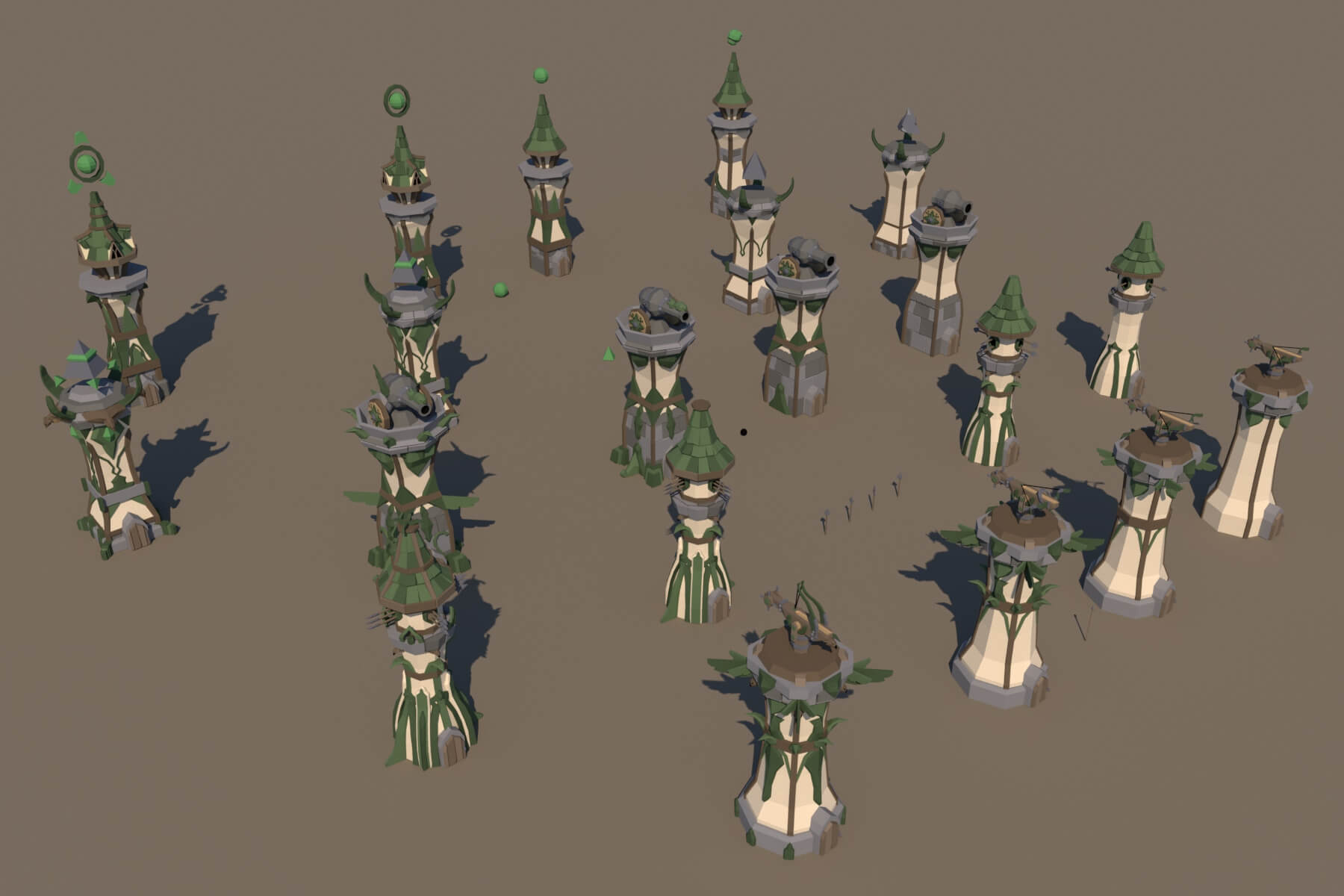 Tower Defense Towers - 3D model by indie-pixel (@indie-pixel) [ce20073]