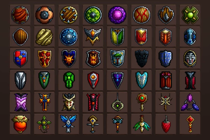 Free Shield and Amulet RPG Icons