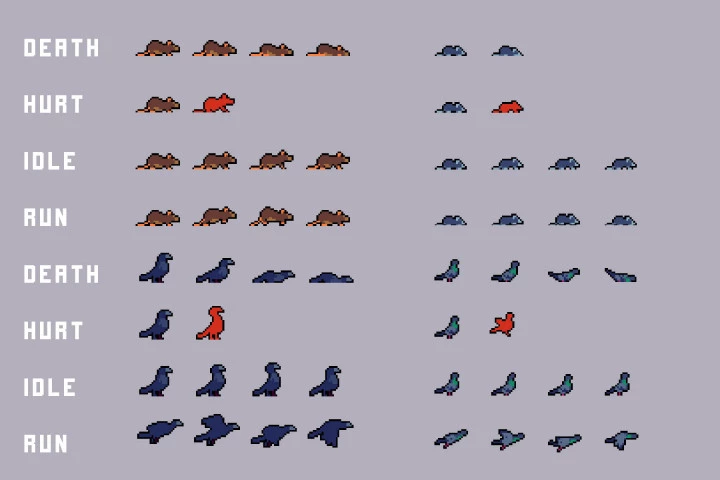 Free Street Animal Pixel Art Asset Pack