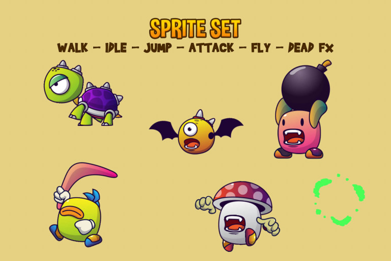 Monster V6 Sprite Set Download - CraftPix.net