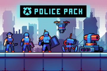 Police Cyberpunk Characters Pixel Art