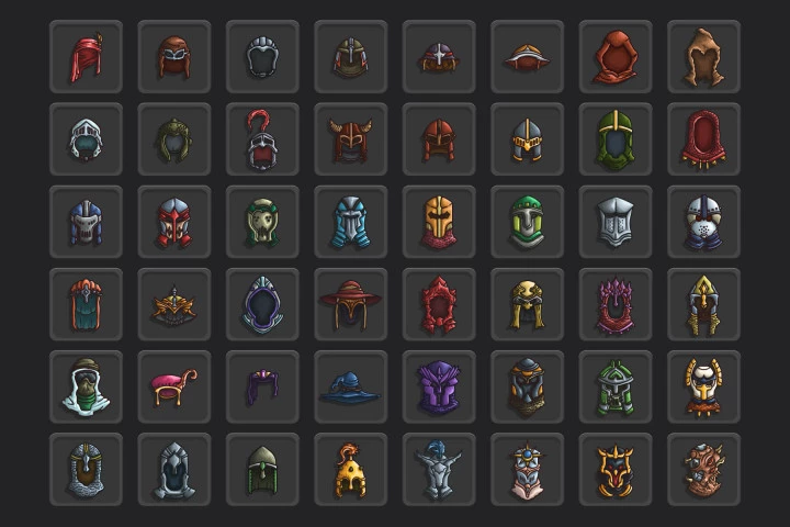 48 Helmet RPG Icons