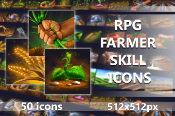 50 RPG Farmer Skill Icons
