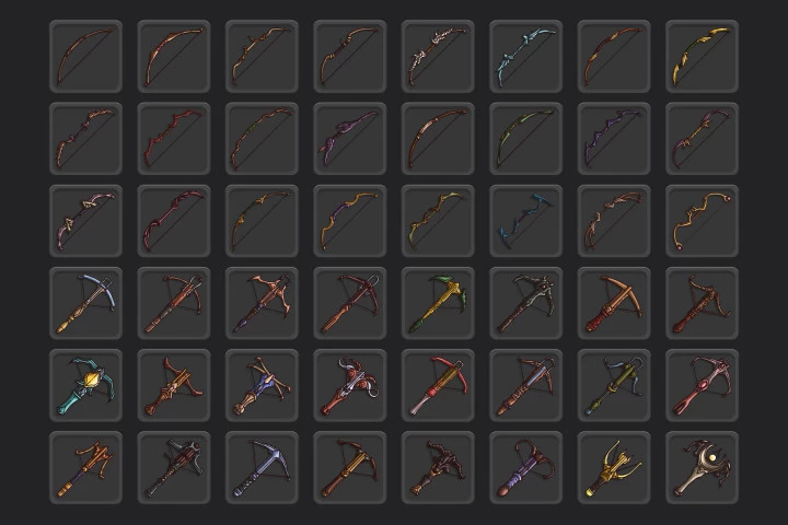 Crossbow and Bow RPG Icons