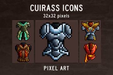 Cuirass RPG Pixel Art Icons