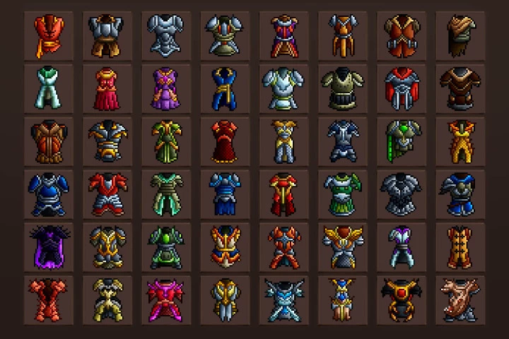 Cuirass RPG Pixel Art Icons