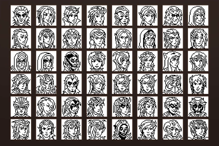 Dark Elf Avatar Icons Pixel Art