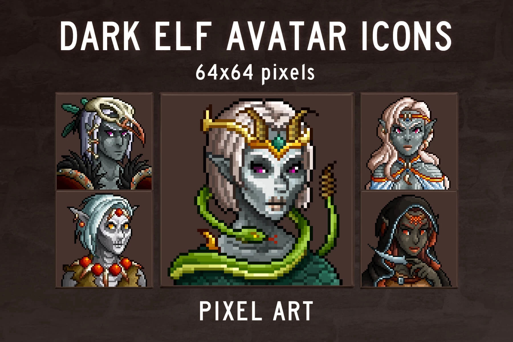 People in Medieval Avatar Icons Pixel Art 