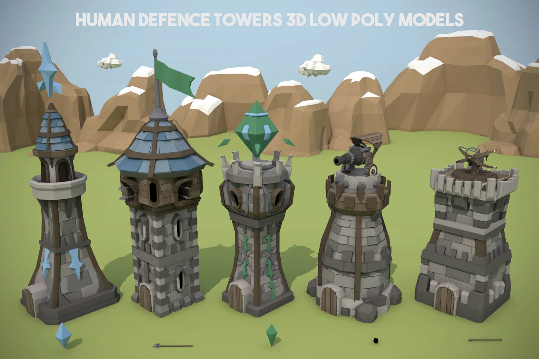 Tower Defense Pack - Low Poly 3D Art, 3D Fantasy