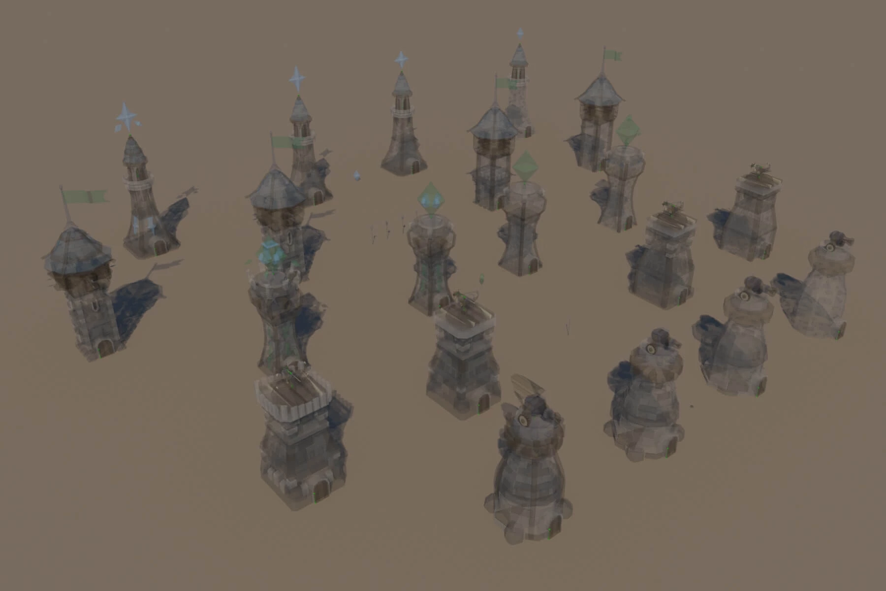 Tower Defense Towers - 3D model by indie-pixel (@indie-pixel) [ce20073]