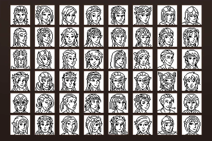 Elf Avatar Icons Pixel Art