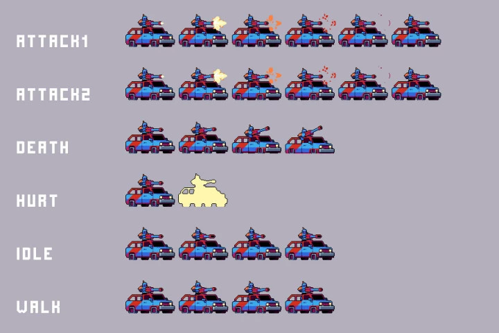 Police Transport Pixel Art Assets