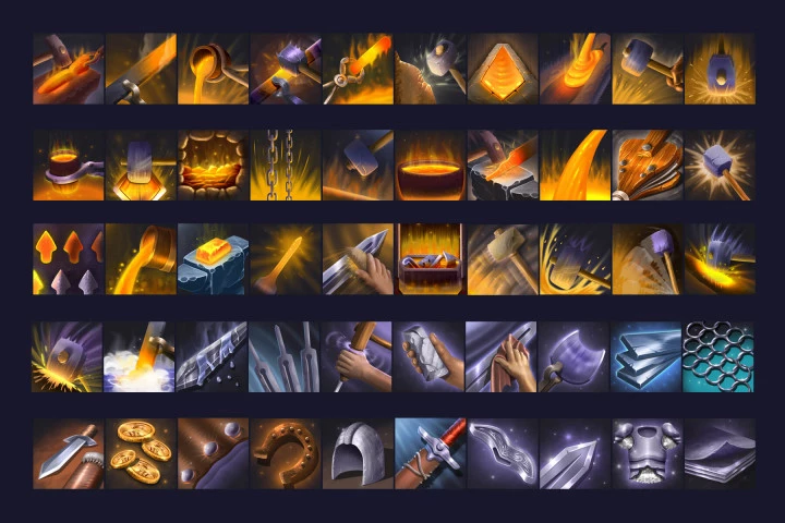 RPG Blacksmith Skill Icons